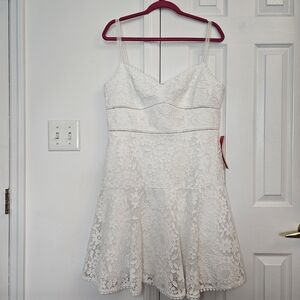 NWT ML Monique Lhuillier Fit And Flare Applique Lace Dress Size 14